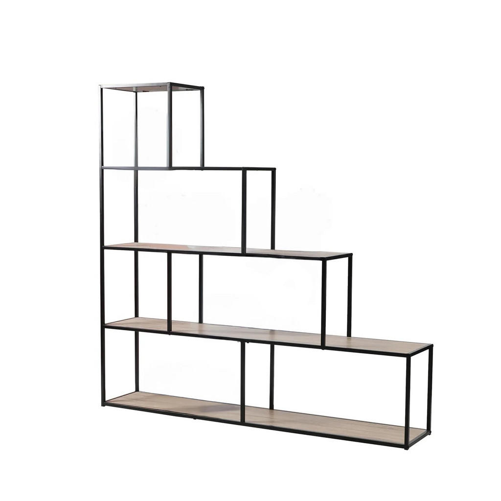 Calicosy 5PATROVÁ knihovna s designem schodiště - Š160 x V157 cm - LEXIE