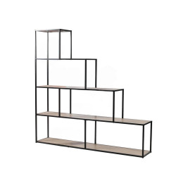 Calicosy 5PATROVÁ knihovna s designem schodiště - Š160 x V157 cm - LEXIE