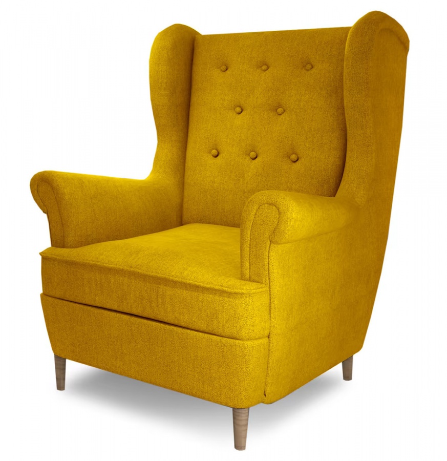 Čalouněné křeslo aros - žlutá