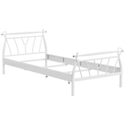 Carryhome KOVOVÁ POSTEL, 90/200 cm bílá