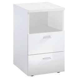 Carryhome NOČNÍ STOLEK, vysoce lesklá bílá, 35/62/40 cm