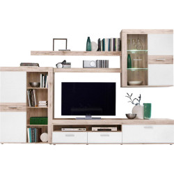 Carryhome OBÝVACÍ STĚNA bílá, barvy dubu