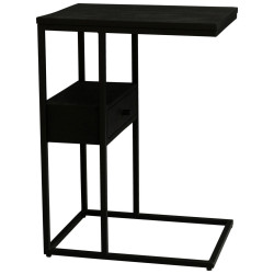 Carryhome ODKLÁDACÍ STOLEK, mangové dřevo, černá