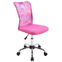 Carryhome OTOČNÁ ŽIDLE PRO MLÁDEŽ, síťovina, růžová, barvy chromu