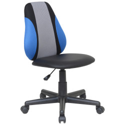 Carryhome OTOČNÁ ŽIDLE PRO MLÁDEŽ, vzhled kůže, síťovina, modrá, šedá, černá