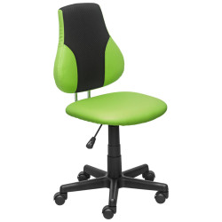 Carryhome OTOČNÁ ŽIDLE PRO MLÁDEŽ, vzhled kůže, síťovina, šedá, zelená