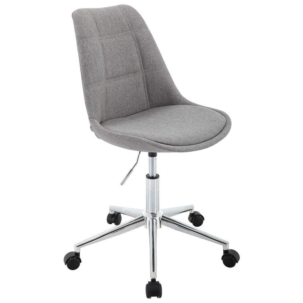 Carryhome OTOČNÁ ŽIDLE PRO MLÁDEŽ, tkaná látka, barvy chromu, světle šedá