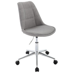 Carryhome OTOČNÁ ŽIDLE PRO MLÁDEŽ, tkaná látka, barvy chromu, světle šedá