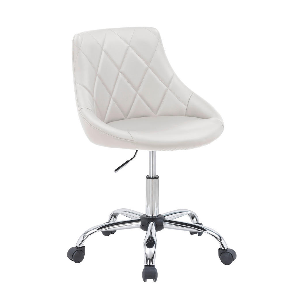 Carryhome OTOČNÁ ŽIDLE PRO MLÁDEŽ, vzhled kůže, bílá, barvy chromu