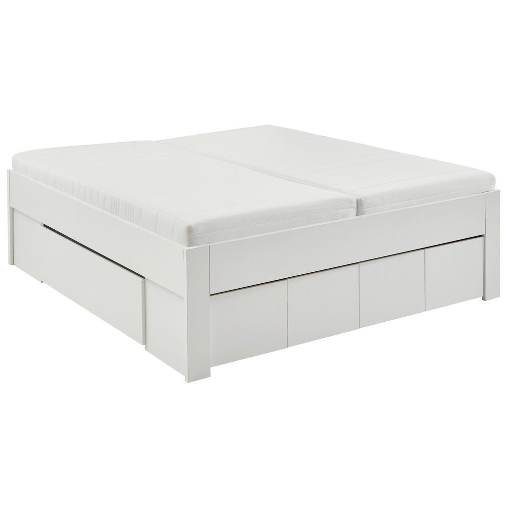 Carryhome POSTEL S ÚLOŽNÝM PROSTOREM, 180/200 cm, bílá