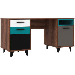 Carryhome PSACÍ STŮL, šedá, zelená, černá, bílá, barvy dubu, 150/60/74 cm