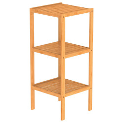 Carryhome REGÁL DO KOUPELNY, bambus, hnědá