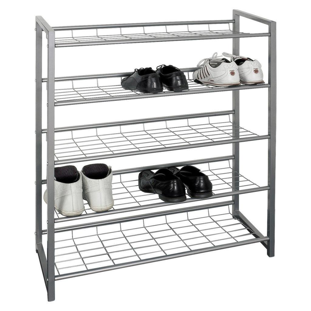 Carryhome REGÁL NA BOTY, barvy hliníku, 80/106/30 cm