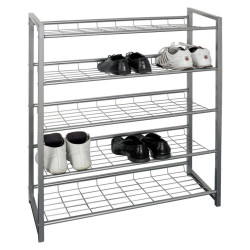 Carryhome REGÁL NA BOTY, barvy hliníku, 80/106/30 cm