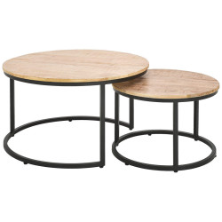 Carryhome SADA KONFERENČNÍCH STOLKŮ, přírodní barvy, dřevo, 60/80/60/80/42/45 cm