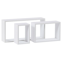 Carryhome SADA NÁSTĚNNÝCH POLIC, bílá, 27/15/17 cm