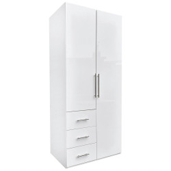 Carryhome ŠATNÍ SKŘÍŇ, bílá, vysoce lesklá bílá, 98/219/59 cm