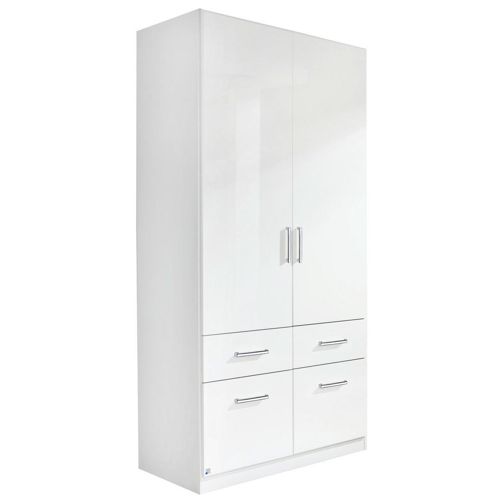 Carryhome ŠATNÍ SKŘÍŇ S OTOČNÝMI DVEŘMI, bílá, vysoce lesklá bílá, 91/197/54 cm