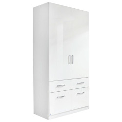 Carryhome ŠATNÍ SKŘÍŇ S OTOČNÝMI DVEŘMI, bílá, vysoce lesklá bílá, 91/197/54 cm