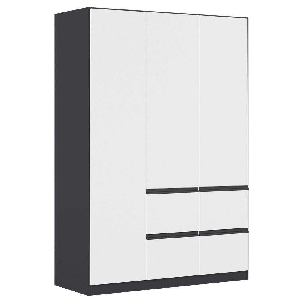 Carryhome ŠATNÍ SKŘÍŇ S OTOČNÝMI DVEŘMI, bílá, vysoce lesklá bílá, 136/197/54 cm