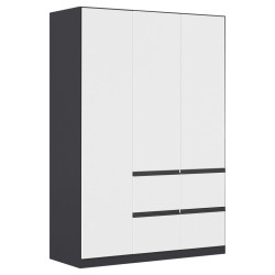 Carryhome ŠATNÍ SKŘÍŇ S OTOČNÝMI DVEŘMI, bílá, vysoce lesklá bílá, 136/197/54 cm