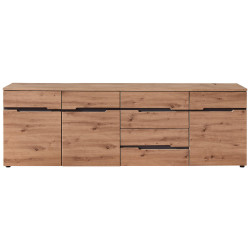 Carryhome ŠIROKÁ KOMODA, barvy grafitu, dub artisan, 230,2/75,5/43,8 cm