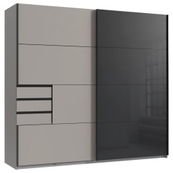 Carryhome SKŘÍŇ S POSOUVACÍMI DVEŘMI, barvy grafitu, černá, Sahara, 225/208/64 cm