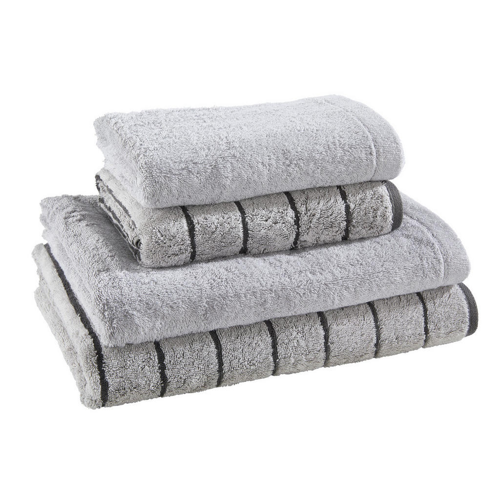 Cawoe SADA RUČNÍKŮ A OSUŠEK, barvy stříbra, platinová