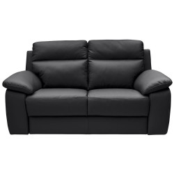 Celina Home DVOUMÍSTNÁ POHOVKA, černá, pravá kůže