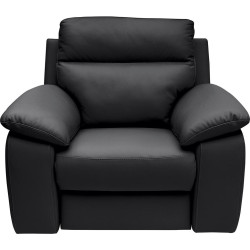 Celina Home KŘESLO UŠÁK, kůže, černá