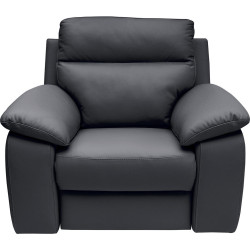 Celina Home KŘESLO UŠÁK, kůže, tmavě modrá