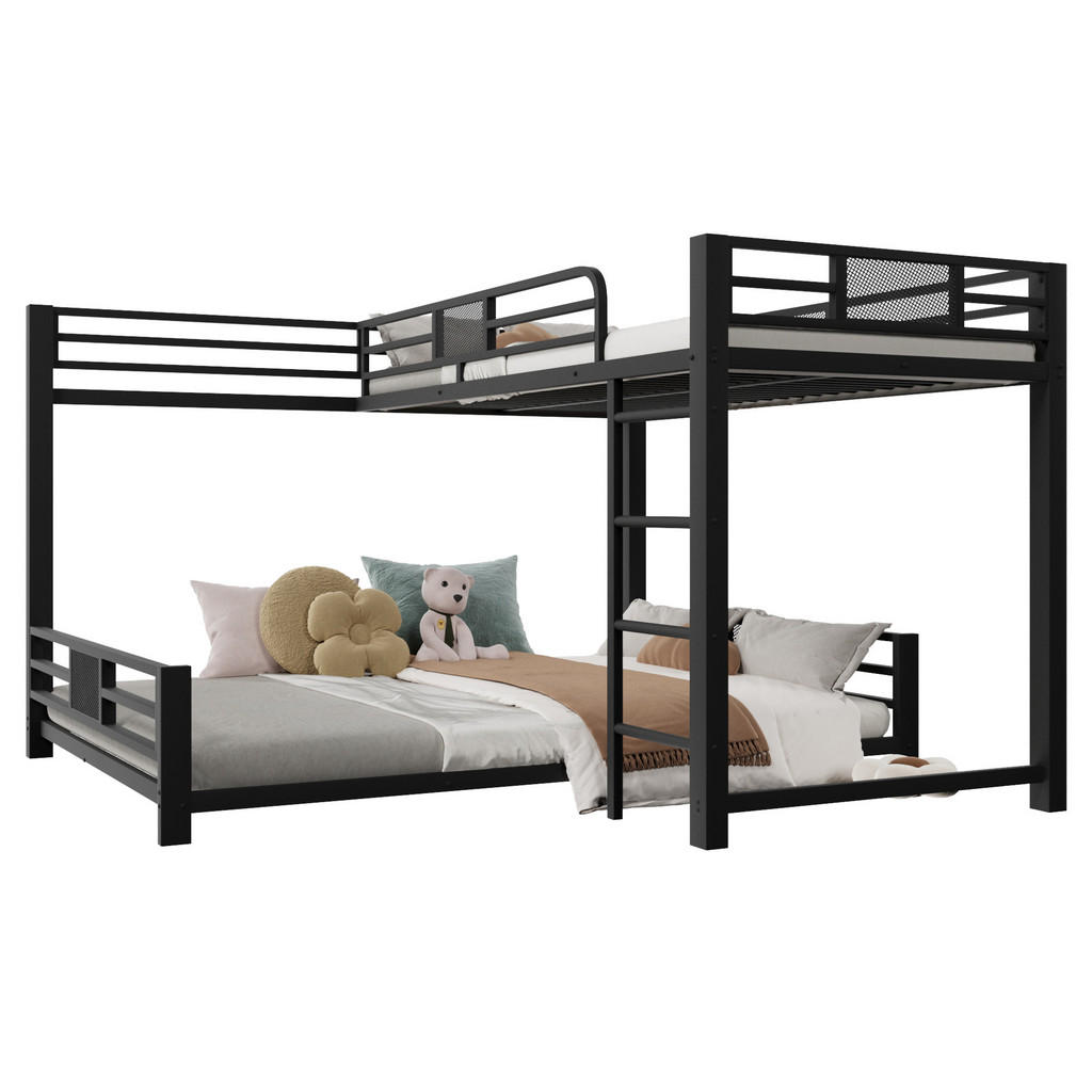 CHICFURN PATROVÁ POSTEL 90/200 cm & 140/200 cm v černé barvě z kovu
