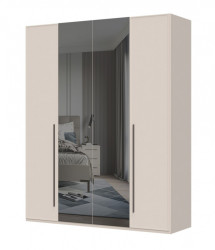 Čtyřdvéřová šatní skříň se zrcadlem baptiste - béžová