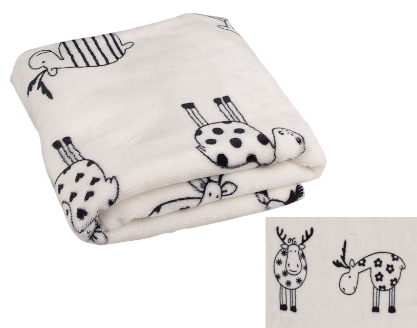 Deka flanel fleece 70x100cm - bílá sob