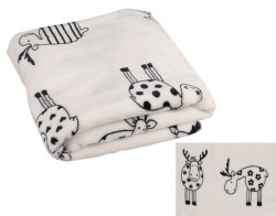 Deka flanel fleece 70x100cm - bílá sob