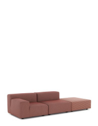 Designová zahradní pohovka Kartell Liberty s pufem OBI CHECK — styl & komfort na vaší terase Barva: rezavá