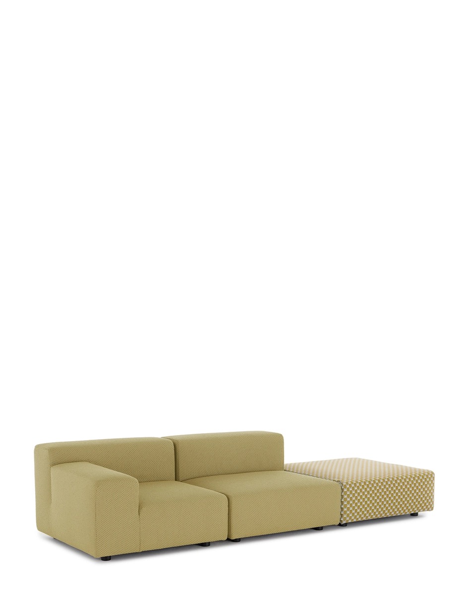 Designová zahradní pohovka Kartell Liberty s pufem OBI CHECK — styl & komfort na vaší terase Barva: žlutá