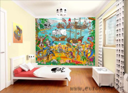 Dětská 3d tapeta na zeď walltastic piráti