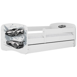 Dětská postel Babydreams+SZ+M bílá 80x160 auto