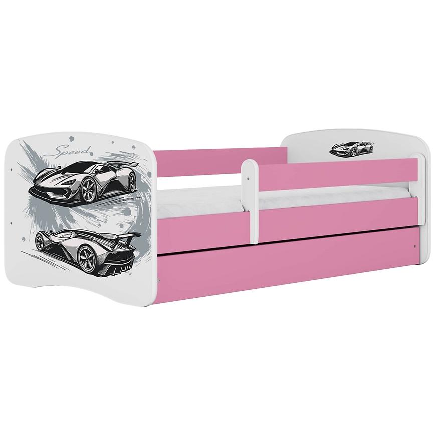 Dětská postel Babydreams+SZ+M růžová 70x140 auto