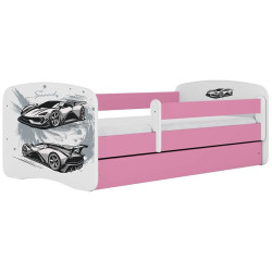 Dětská postel Babydreams+SZ+M růžová 70x140 auto