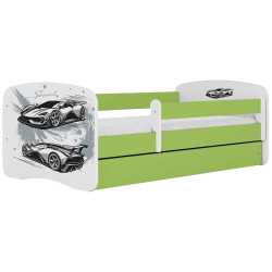 Dětská postel Babydreams+SZ+M zelená 80x160 auto