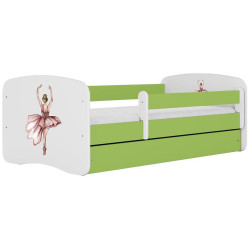 Dětská postel Babydreams+SZ+M zelená 80x160 Balerína