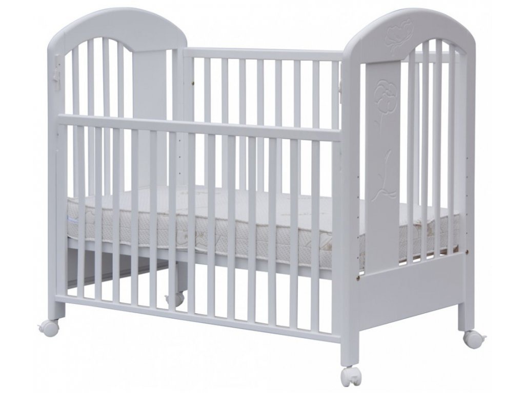 Dětská postýlka s odnímatelným bokem jarda 60x120cm - bílá