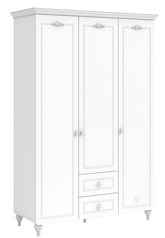 Dětská třídveřová šatní skříň carmen - bílá