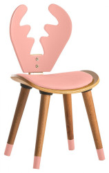 Dětská židlička los boom - buk/růžová