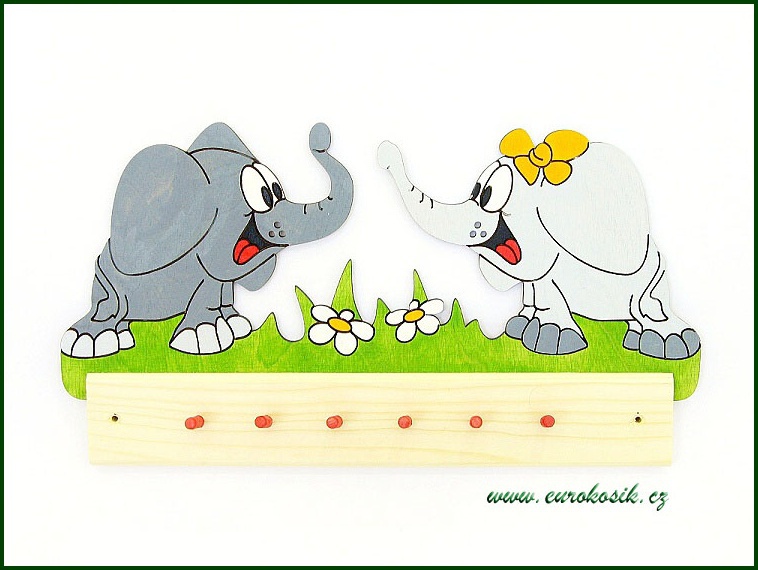 Dětský věšák sloni 33cm