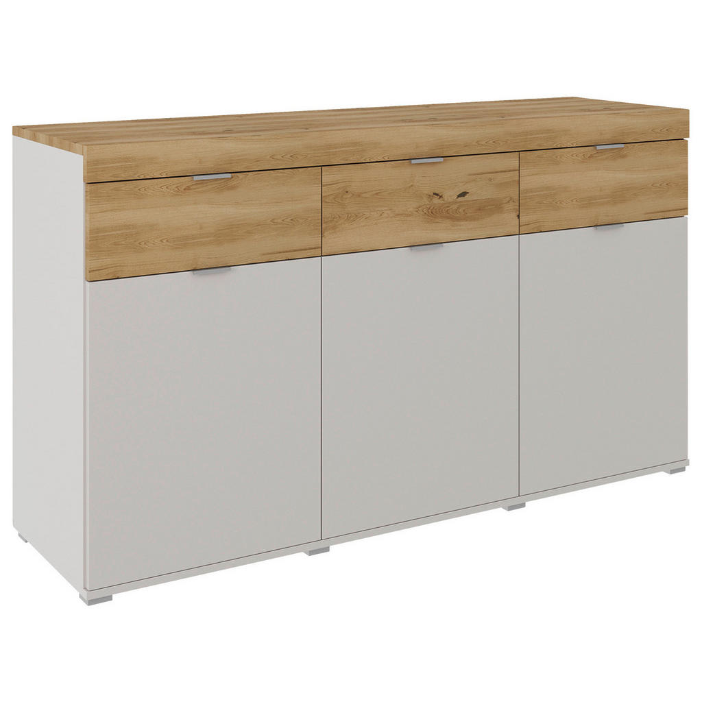 Dieter Knoll KOMODA, dub, barvy dubu, světle šedá, 151/88/47 cm