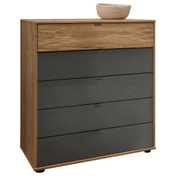 Dieter Knoll KOMODA, dub, dub bianco, lávově šedá, 80/86/49 cm