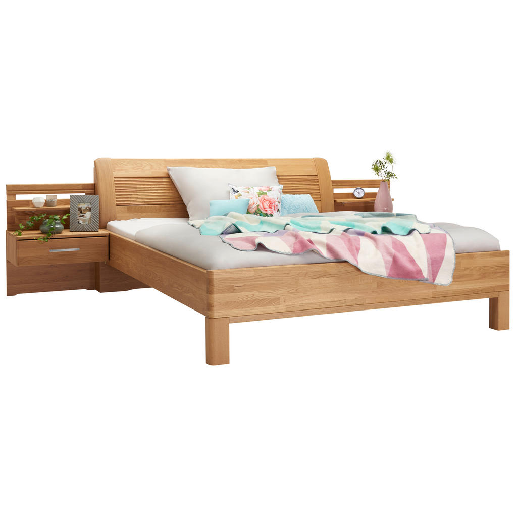 Dieter Knoll POSTEL S NOČNÍMI STOLKY, 180/200 cm, barvy dubu